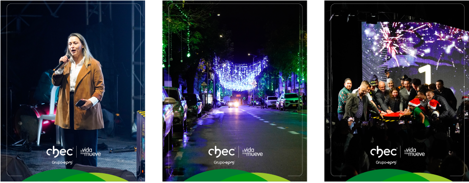 Encendido del Alumbrado Navideño 2025 de CHEC en Manizales